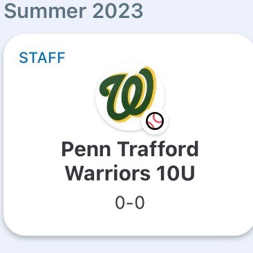 Warrior Travel Baseball 10U