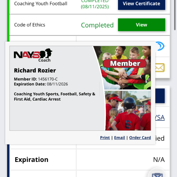 Columbus Youth Football 2025 - Coach Verification